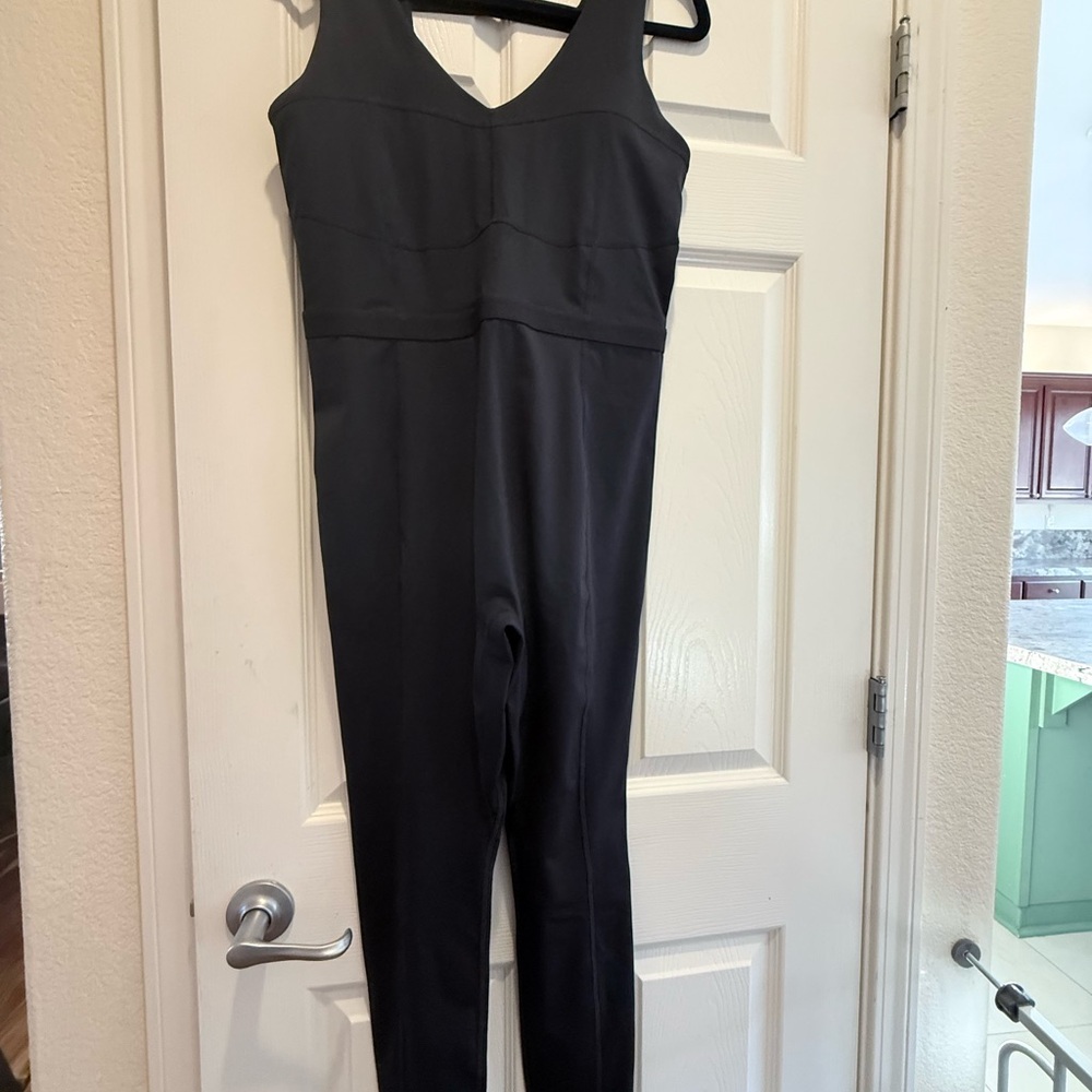 Fabletics Black V-Neck One-Piece Jumpsuit